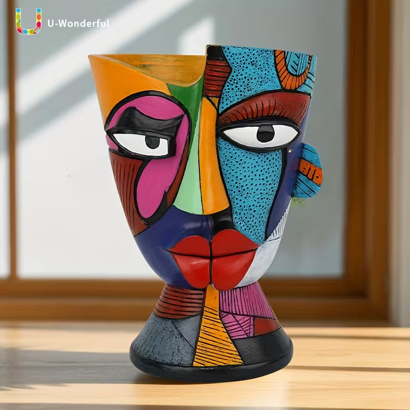 Visage artistique - Pot de fleurs