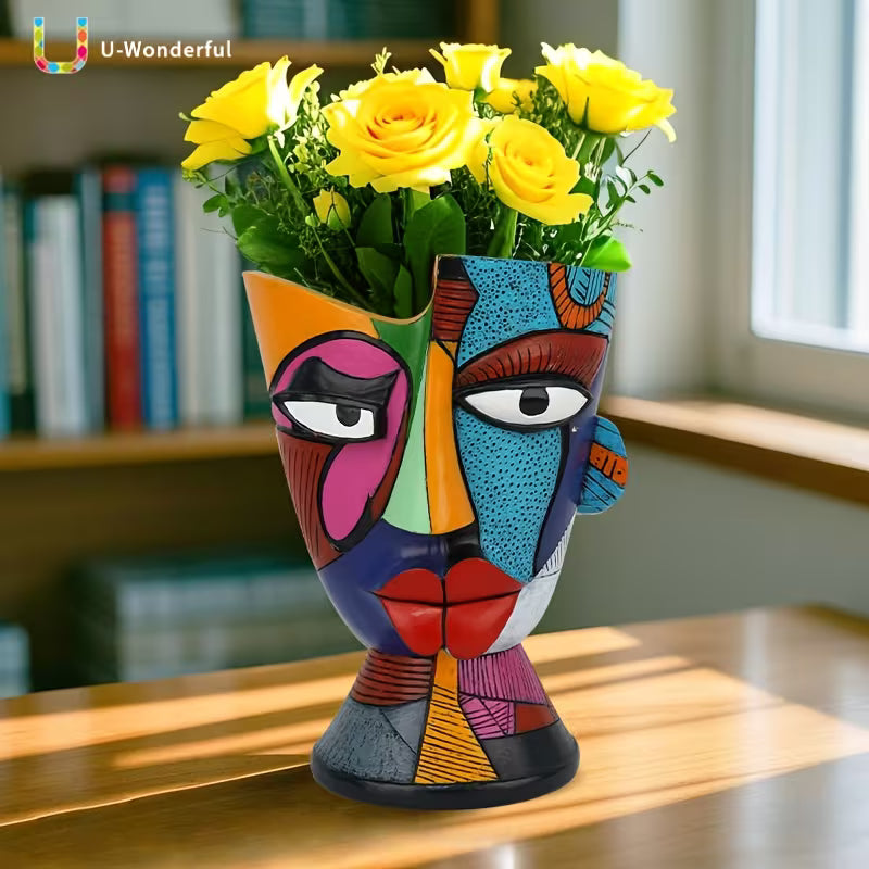 Visage artistique - Pot de fleurs